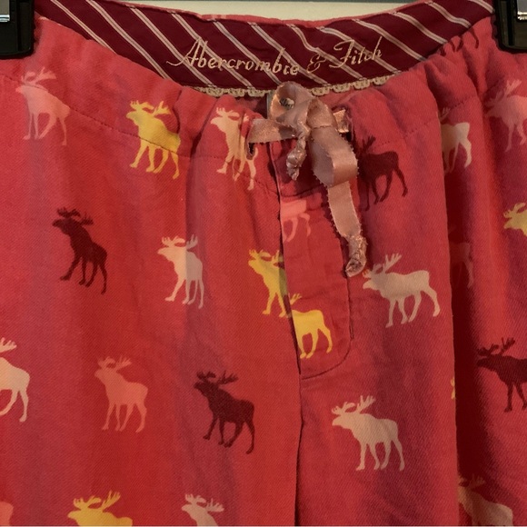 Vintage Abercrombie Logo Flannel PJ Pajama Lounge Drawstring Pants - Picture 3 of 7